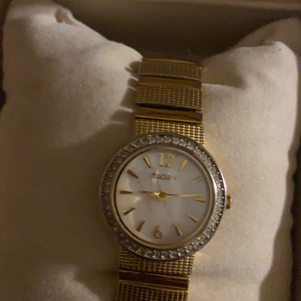 Ladies Elgin diamond bezel flex bracelet